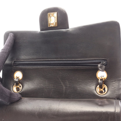 マトラッセ Wフラップ Wチェーンショルダーバッグ ラムスキン ブラック ゴールド金具 シャネル バッグ CHANEL