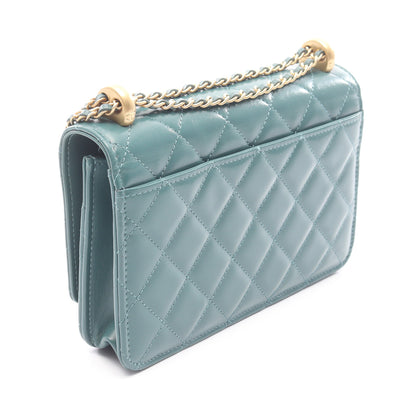 マトラッセ チェーンウォレット レザー グリーン ゴールド金具 シャネル バッグ CHANEL