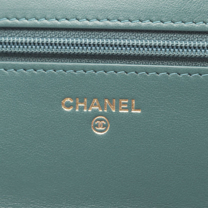 マトラッセ チェーンウォレット レザー グリーン ゴールド金具 シャネル バッグ CHANEL