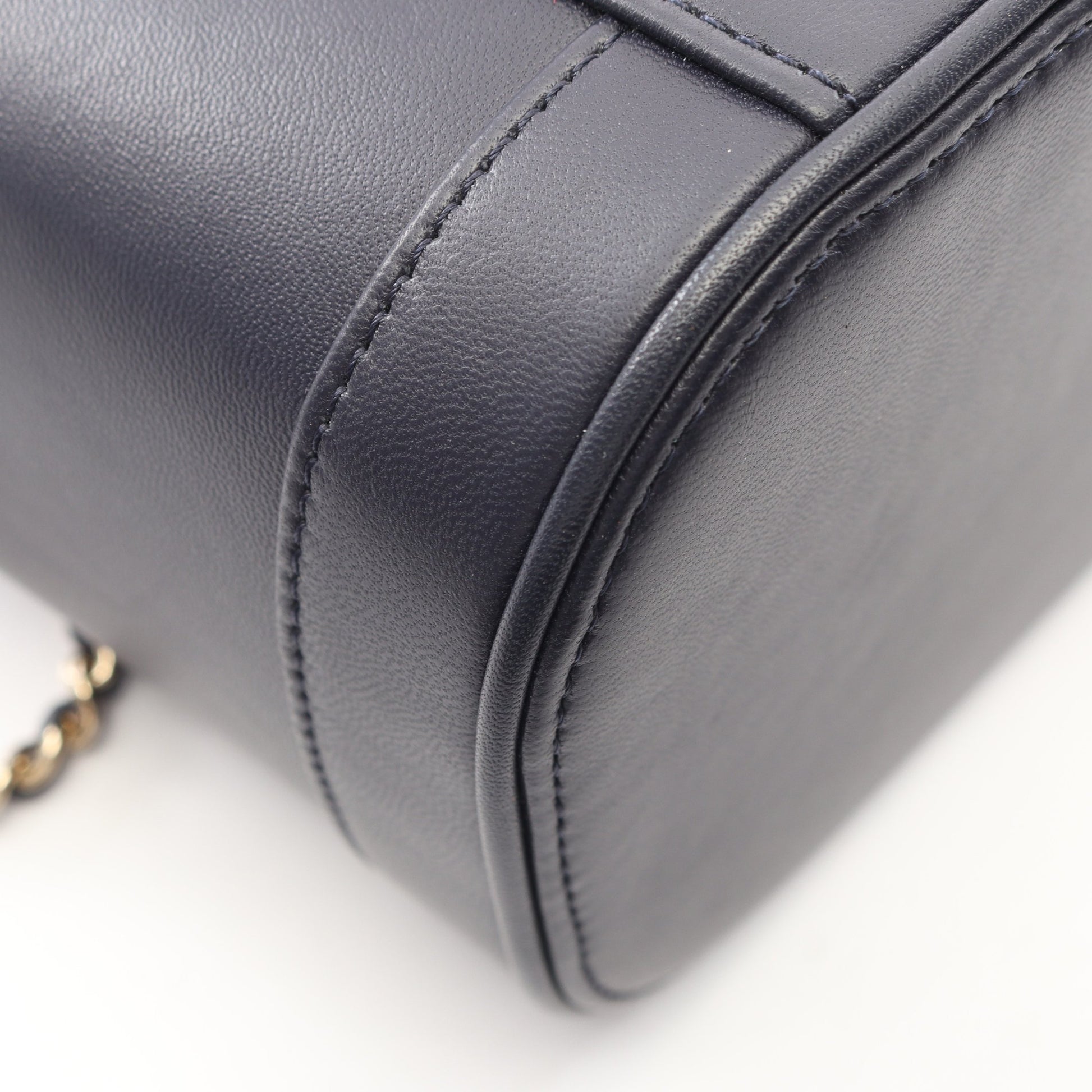 ココマーク 2WAY チェーンショルダーバッグ バニティバッグ ラムスキン ネイビー ゴールド金具 シャネル バッグ CHANEL