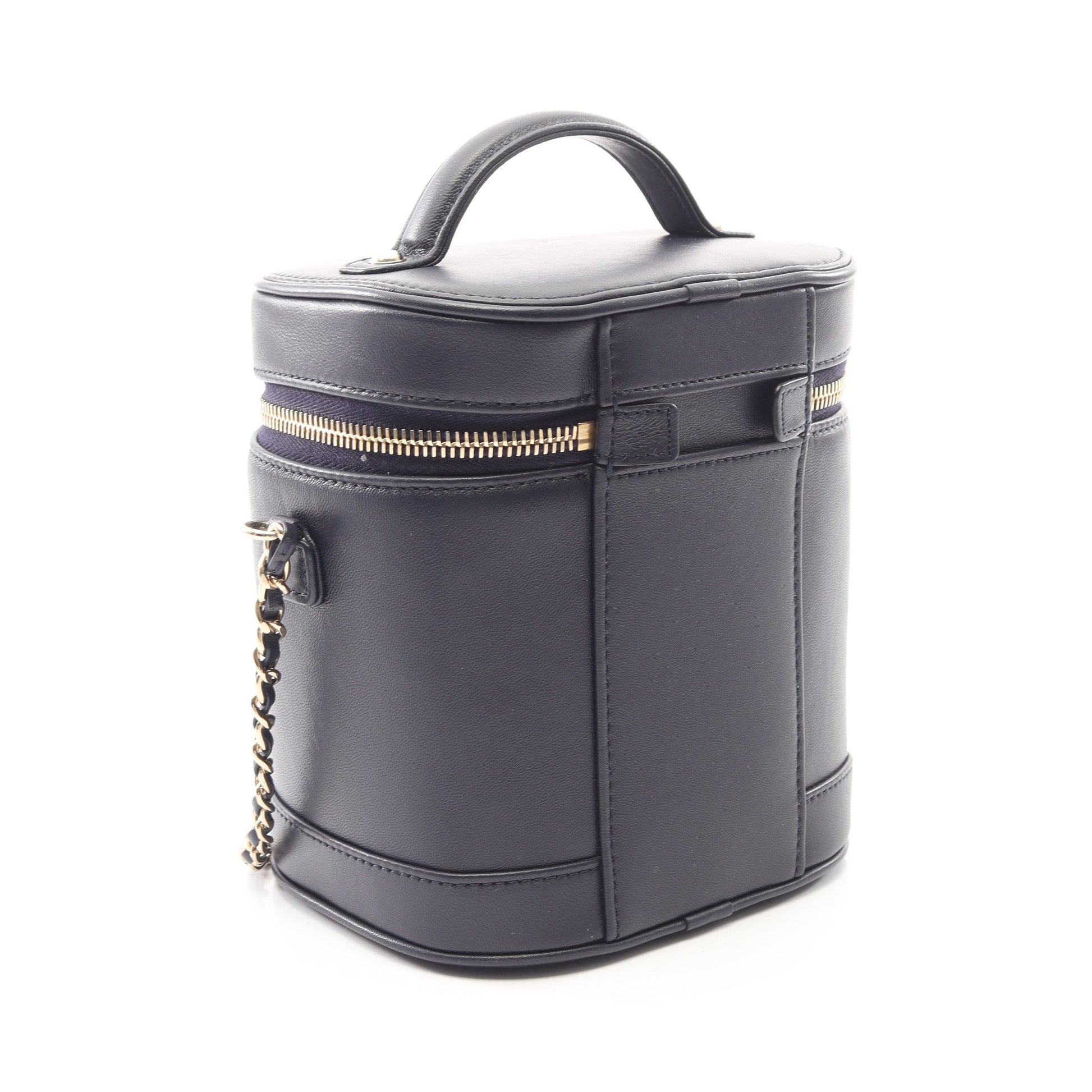 ココマーク 2WAY チェーンショルダーバッグ バニティバッグ ラムスキン ネイビー ゴールド金具 シャネル バッグ CHANEL