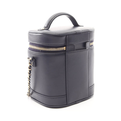 ココマーク 2WAY チェーンショルダーバッグ バニティバッグ ラムスキン ネイビー ゴールド金具 シャネル バッグ CHANEL
