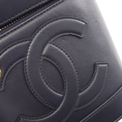 ココマーク 2WAY チェーンショルダーバッグ バニティバッグ ラムスキン ネイビー ゴールド金具 シャネル バッグ CHANEL