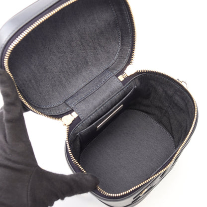 ココマーク 2WAY チェーンショルダーバッグ バニティバッグ ラムスキン ネイビー ゴールド金具 シャネル バッグ CHANEL