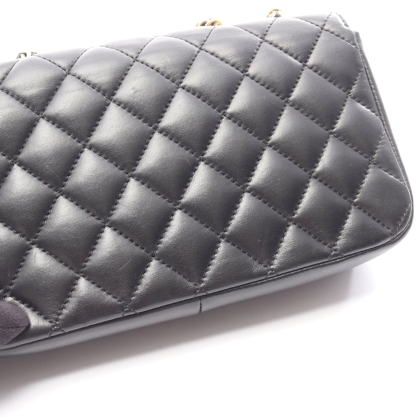 マトラッセ 2WAY チェーンショルダーバッグ ラムスキン ブラック ゴールド金具 シャネル バッグ CHANEL