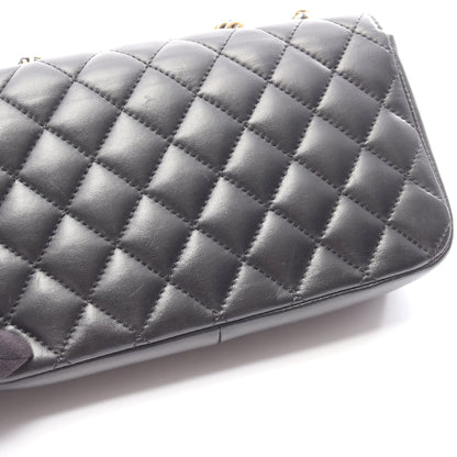 マトラッセ 2WAY チェーンショルダーバッグ ラムスキン ブラック ゴールド金具 シャネル バッグ CHANEL