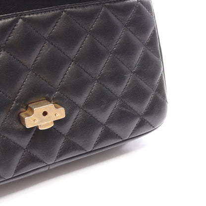 マトラッセ 2WAY チェーンショルダーバッグ ラムスキン ブラック ゴールド金具 シャネル バッグ CHANEL