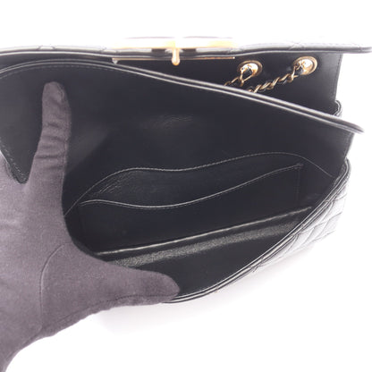マトラッセ 2WAY チェーンショルダーバッグ ラムスキン ブラック ゴールド金具 シャネル バッグ CHANEL