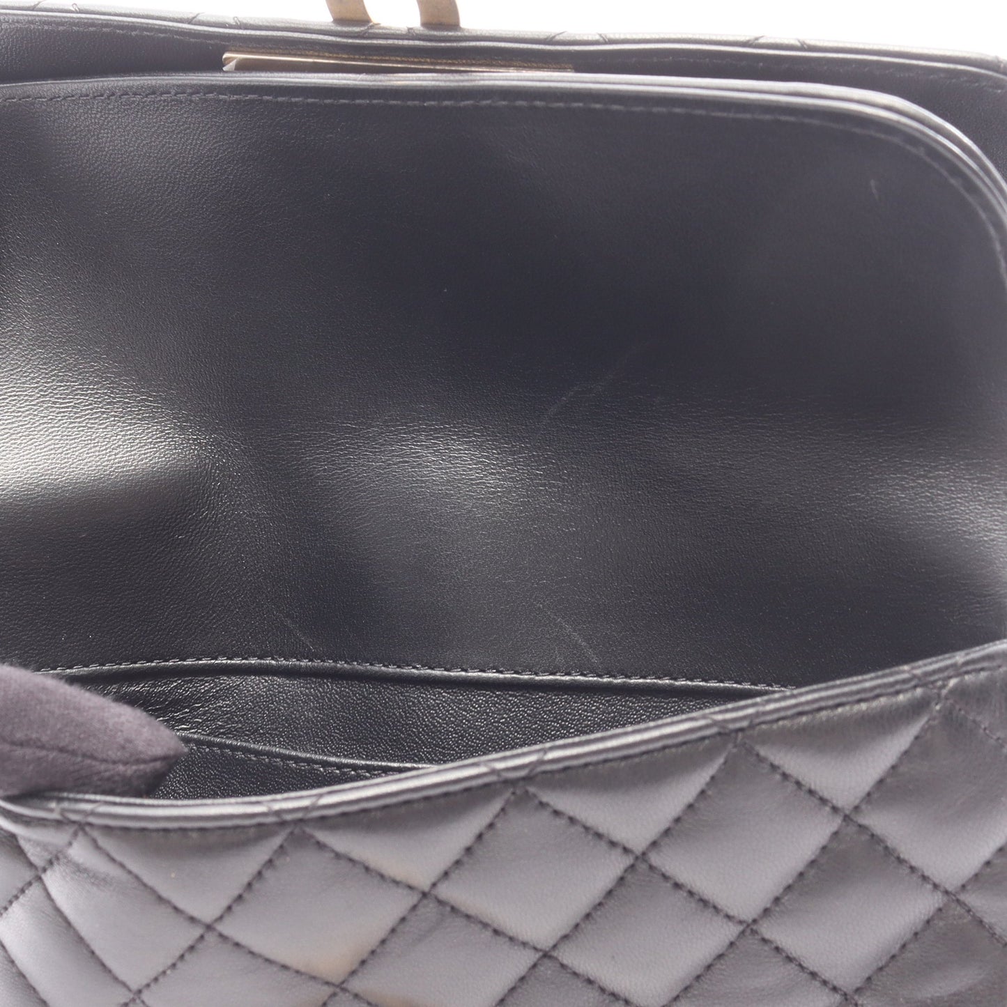 マトラッセ 2WAY チェーンショルダーバッグ ラムスキン ブラック ゴールド金具 シャネル バッグ CHANEL