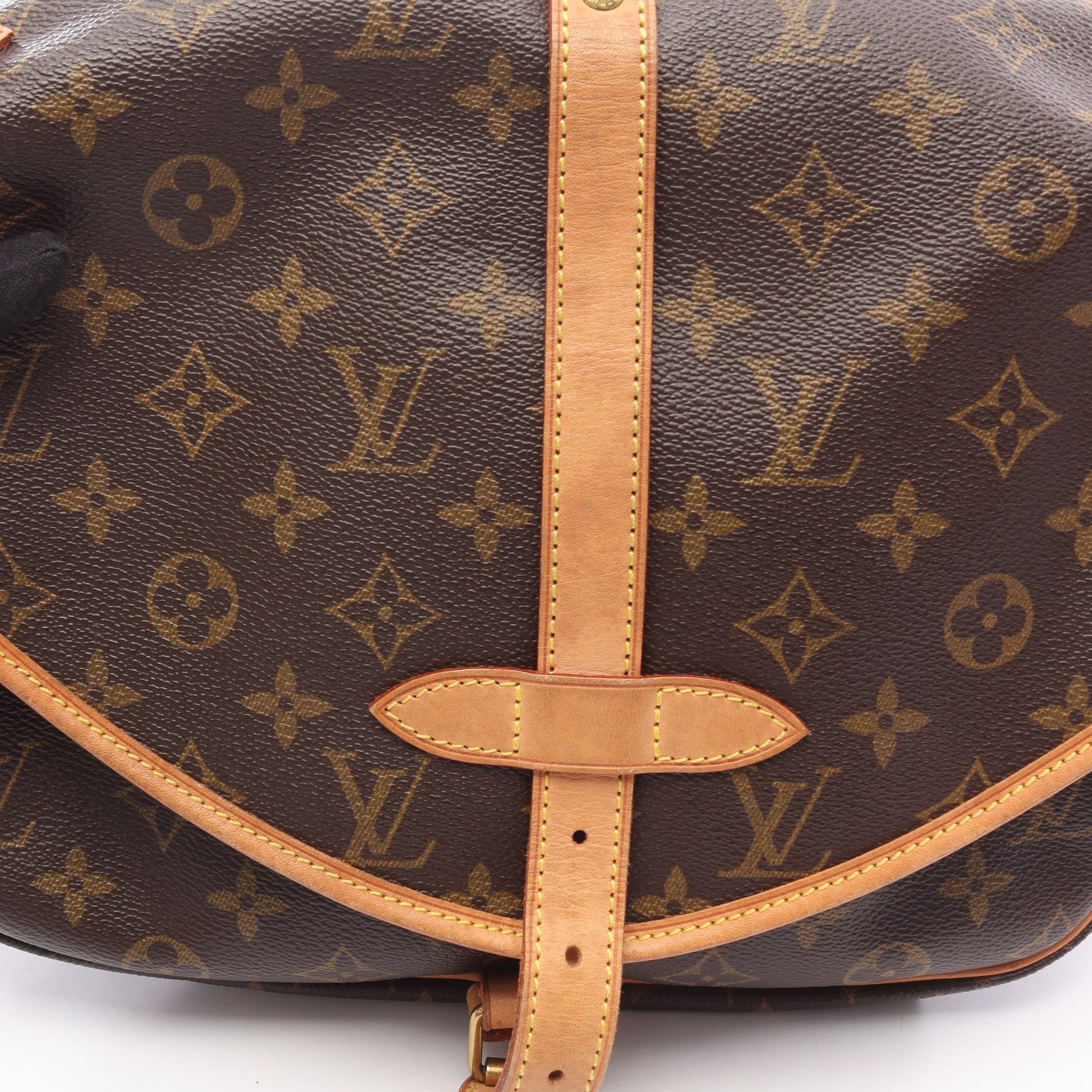 ソミュール30 モノグラム ショルダーバッグ PVC レザー ブラウン ルイヴィトン バッグ LOUIS VUITTON