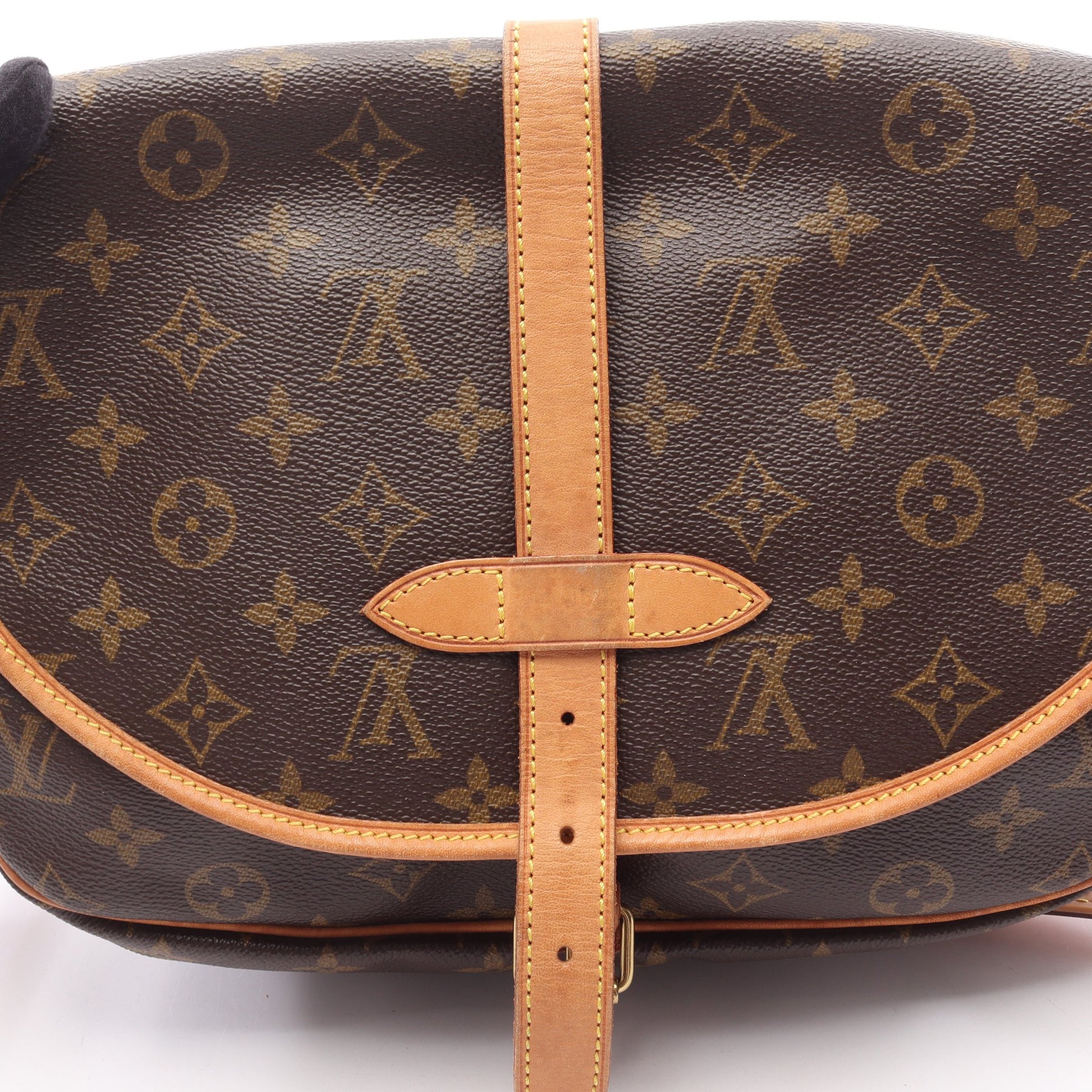 ソミュール30 モノグラム ショルダーバッグ PVC レザー ブラウン ルイヴィトン バッグ LOUIS VUITTON