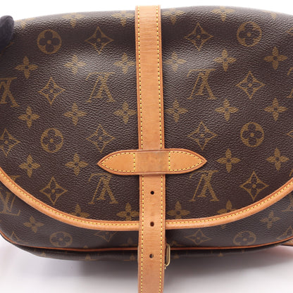 ソミュール30 モノグラム ショルダーバッグ PVC レザー ブラウン ルイヴィトン バッグ LOUIS VUITTON