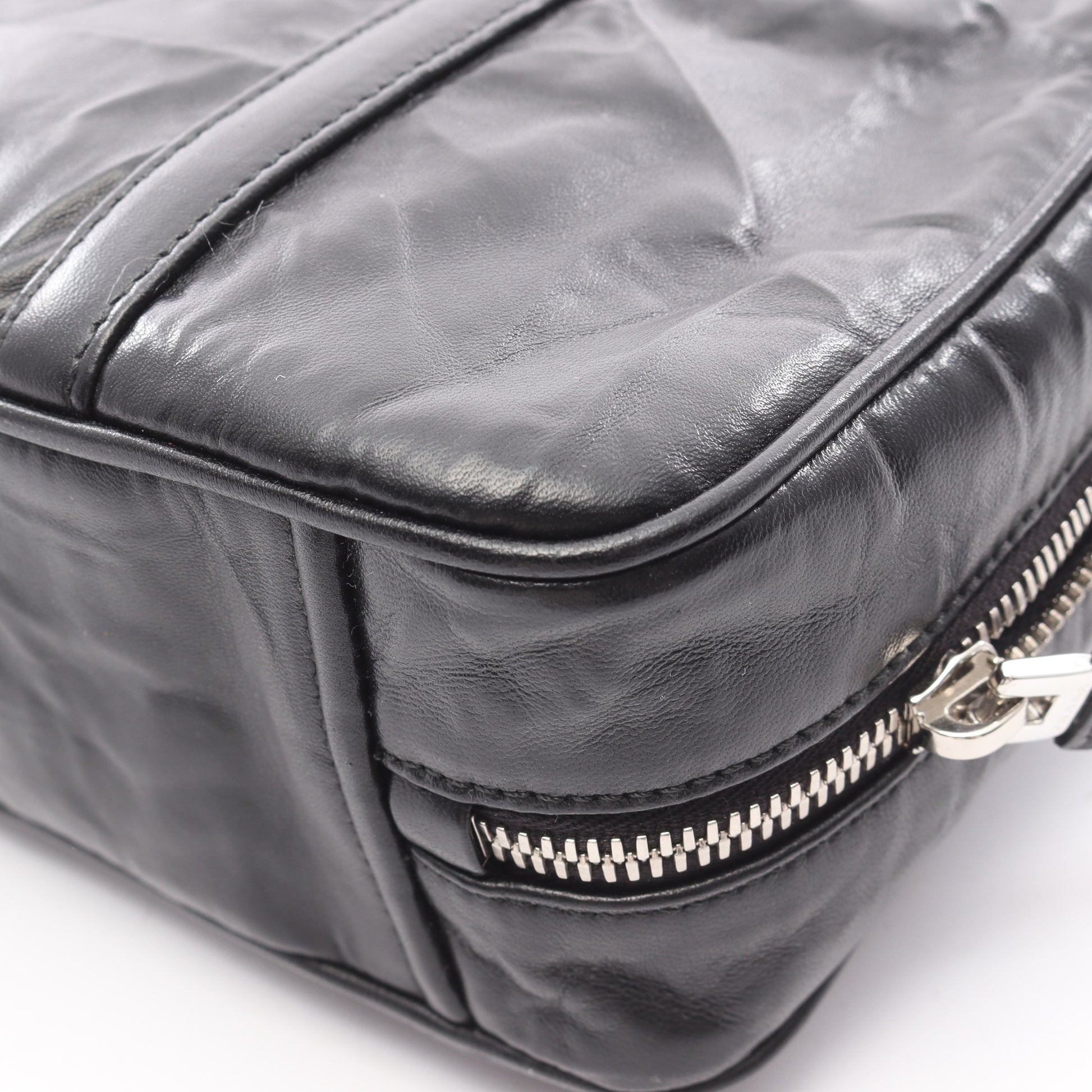 Re-Edition 2001 2WAY ハンドバッグ レザー ブラック プラダ バッグ PRADA