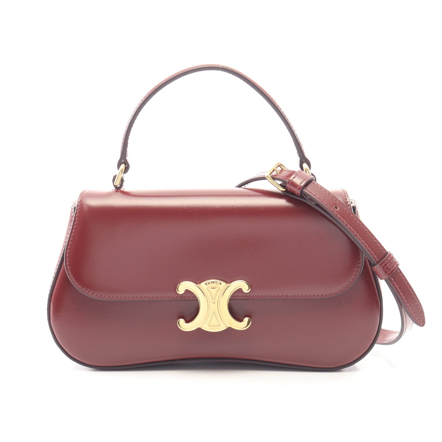 ティーン ローラ 2WAY ハンドバッグ レザー ボルドー セリーヌ バッグ CELINE