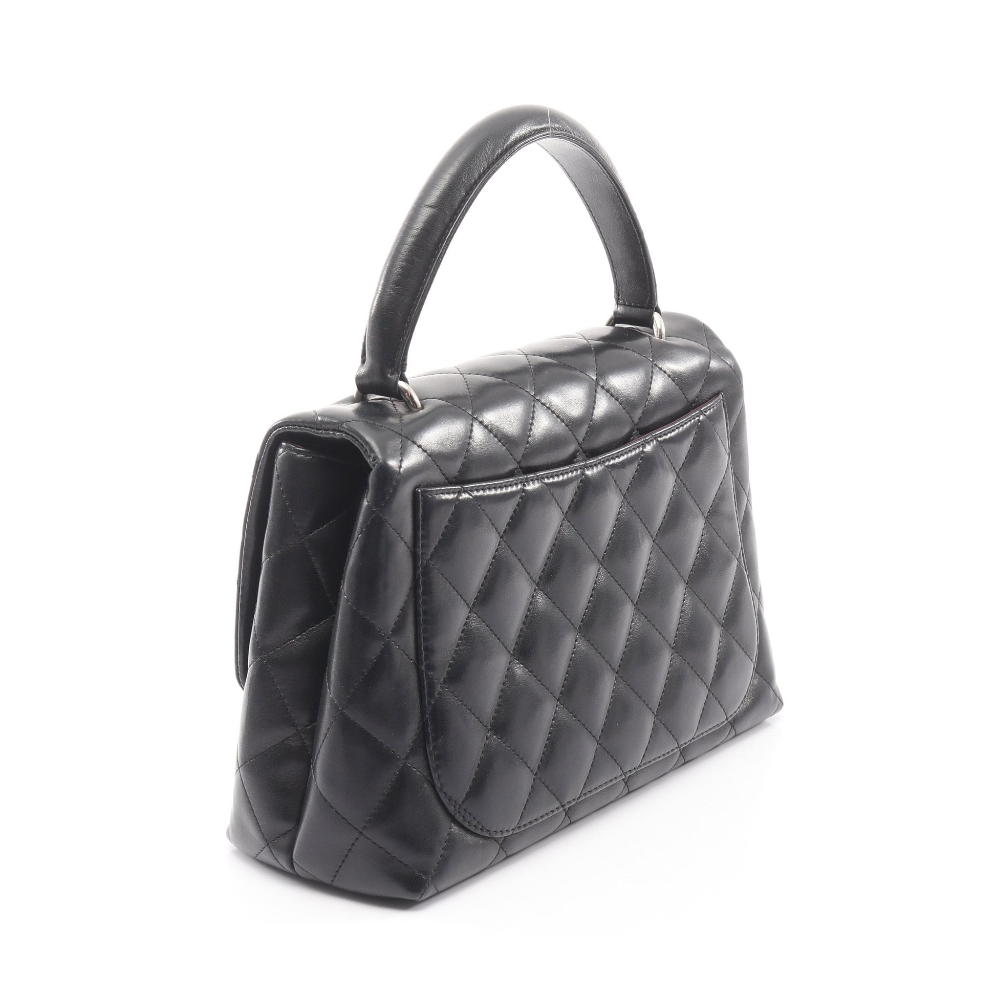 マトラッセ トップハンドルバッグ ハンドバッグ ラムスキン ブラック ゴールド金具 シャネル バッグ CHANEL