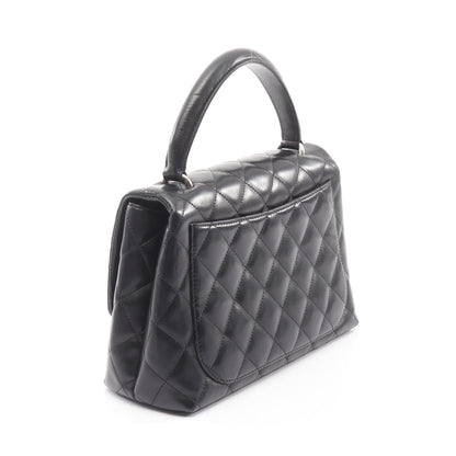 マトラッセ トップハンドルバッグ ハンドバッグ ラムスキン ブラック ゴールド金具 シャネル バッグ CHANEL