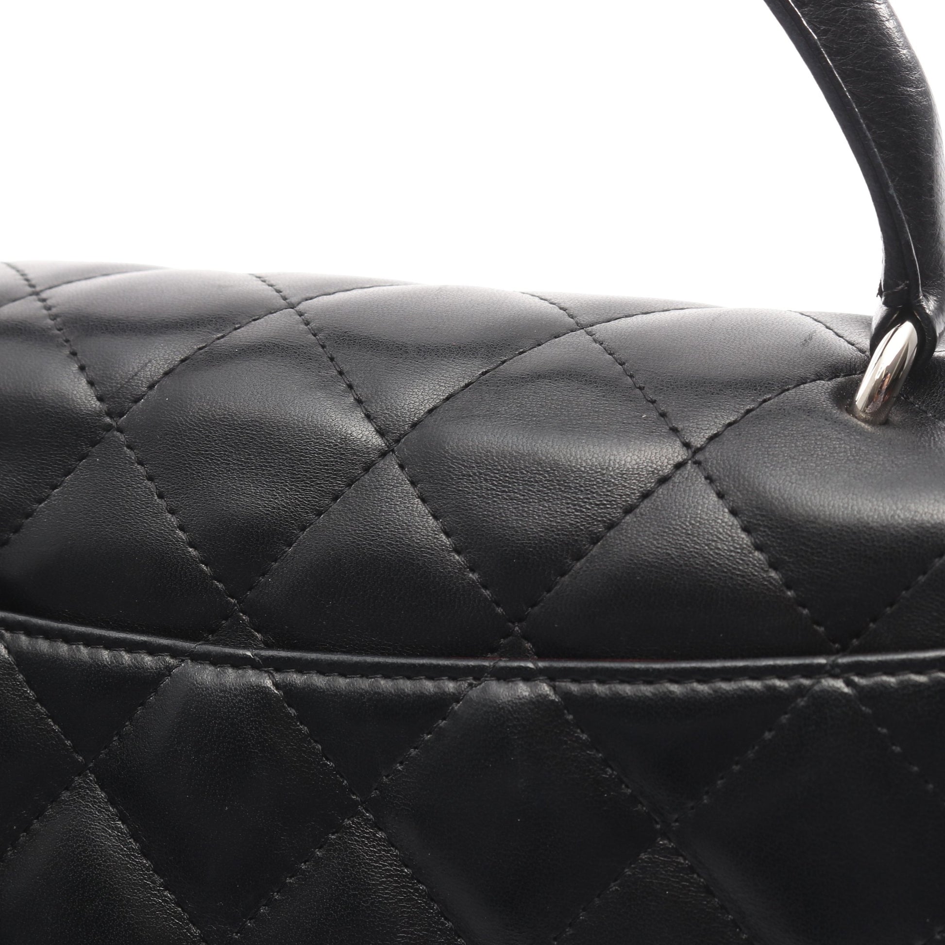 マトラッセ トップハンドルバッグ ハンドバッグ ラムスキン ブラック ゴールド金具 シャネル バッグ CHANEL
