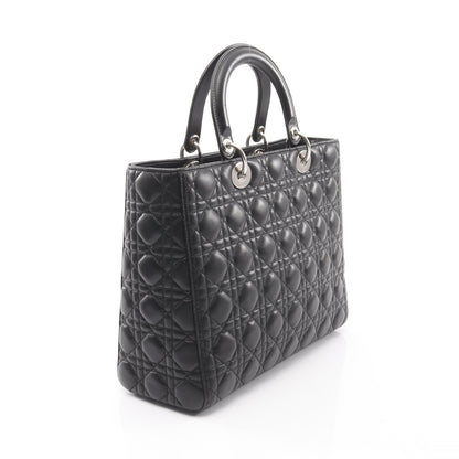 レディディオール ラージ カナージュ 2WAY ハンドバッグ レザー ブラック クリスチャンディオール バッグ Christian Dior