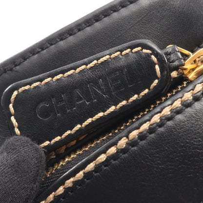 ワイルドステッチ ハンドバッグ レザー ブラック ゴールド金具 シャネル バッグ CHANEL