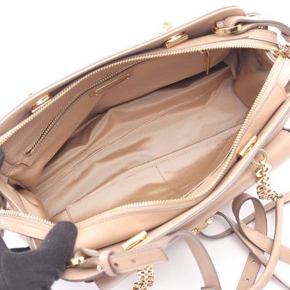ガンチーニ 2WAY ハンドバッグ チェーンハンドバッグ レザー グレーベージュ サルヴァトーレフェラガモ バッグ Salvatore Ferragamo