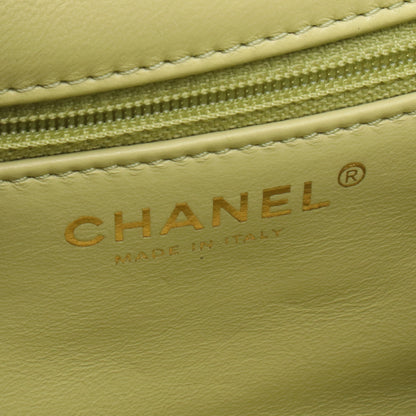 マトラッセ スモールフラップ チェーンショルダーバッグ ラムスキン イエローグリーン ゴールド金具 シャネル バッグ CHANEL