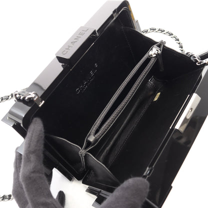 ボーイブリック レゴ ミノディエール チェーンショルダーバッグ プレキシガラス ブラック ホワイト シルバー金具 シャネル バッグ CHANEL
