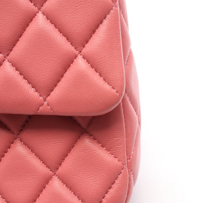 マトラッセ シングルフラップ Wチェーンショルダーバッグ レザー ピンク ゴールド金具 シャネル バッグ CHANEL