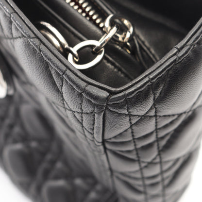 レディディオール ラージ カナージュ 2WAY ハンドバッグ レザー ブラック クリスチャンディオール バッグ Christian Dior