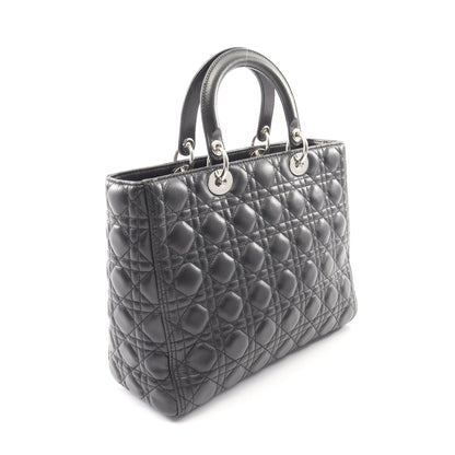 レディディオール ラージ カナージュ 2WAY ハンドバッグ レザー ブラック クリスチャンディオール バッグ Christian Dior