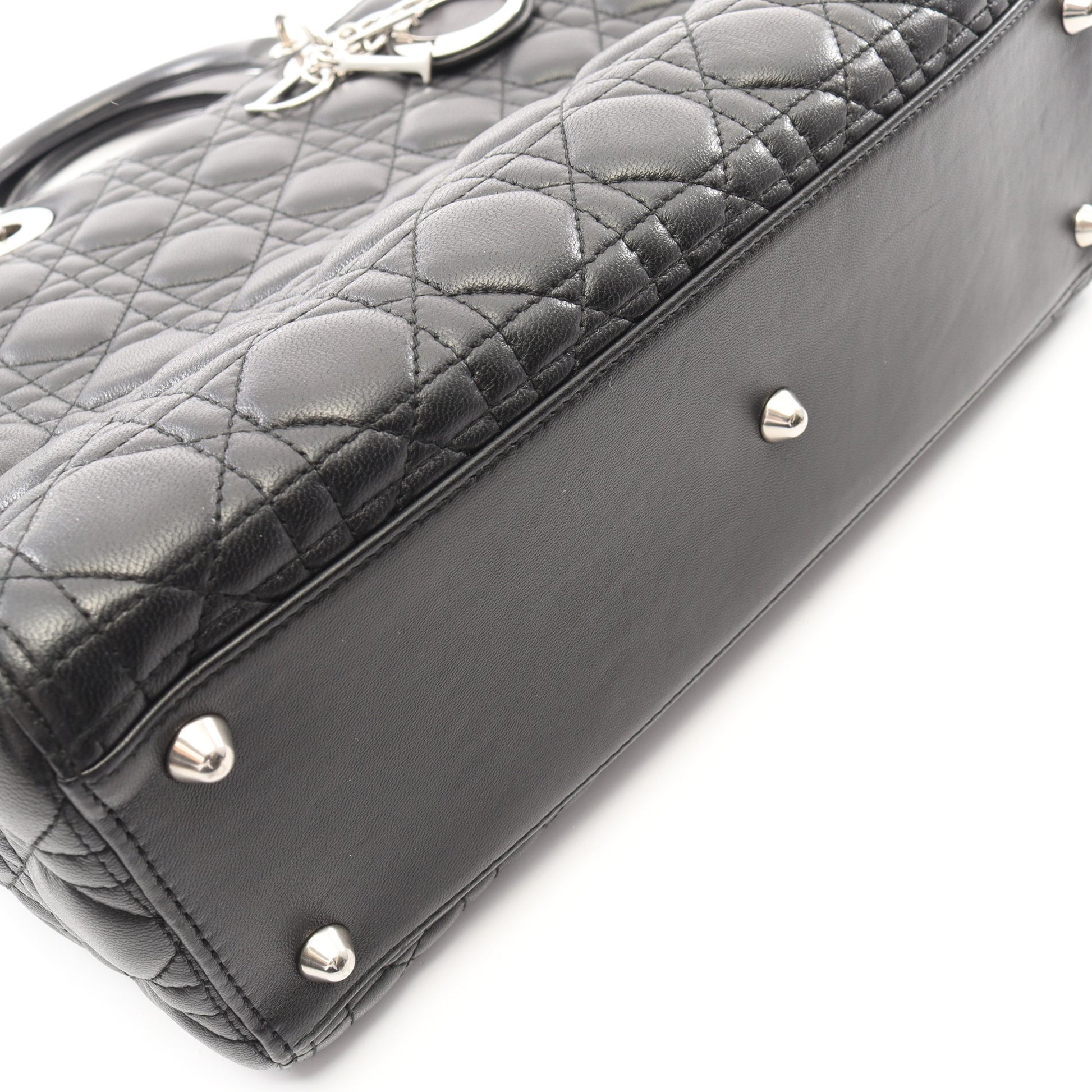 レディディオール ラージ カナージュ 2WAY ハンドバッグ レザー ブラック クリスチャンディオール バッグ Christian Dior