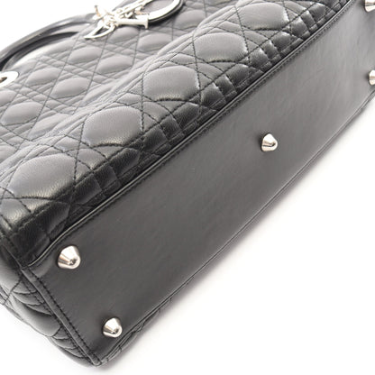 レディディオール ラージ カナージュ 2WAY ハンドバッグ レザー ブラック クリスチャンディオール バッグ Christian Dior