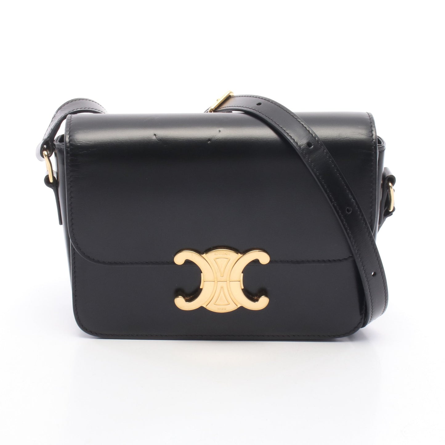 ティーン トリオンフ バッグ ショルダーバッグ レザー ブラック セリーヌ バッグ CELINE