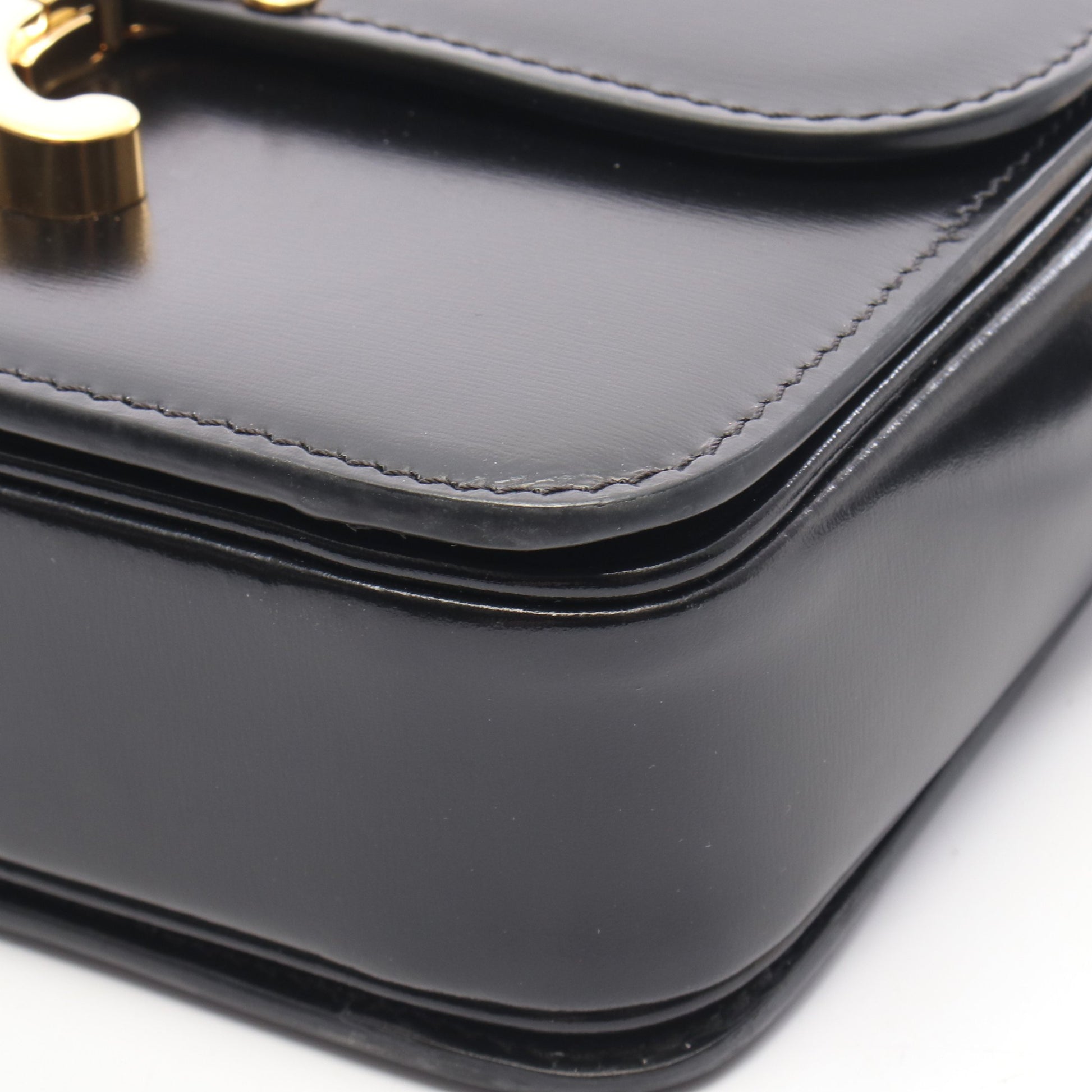 ティーン トリオンフ バッグ ショルダーバッグ レザー ブラック セリーヌ バッグ CELINE