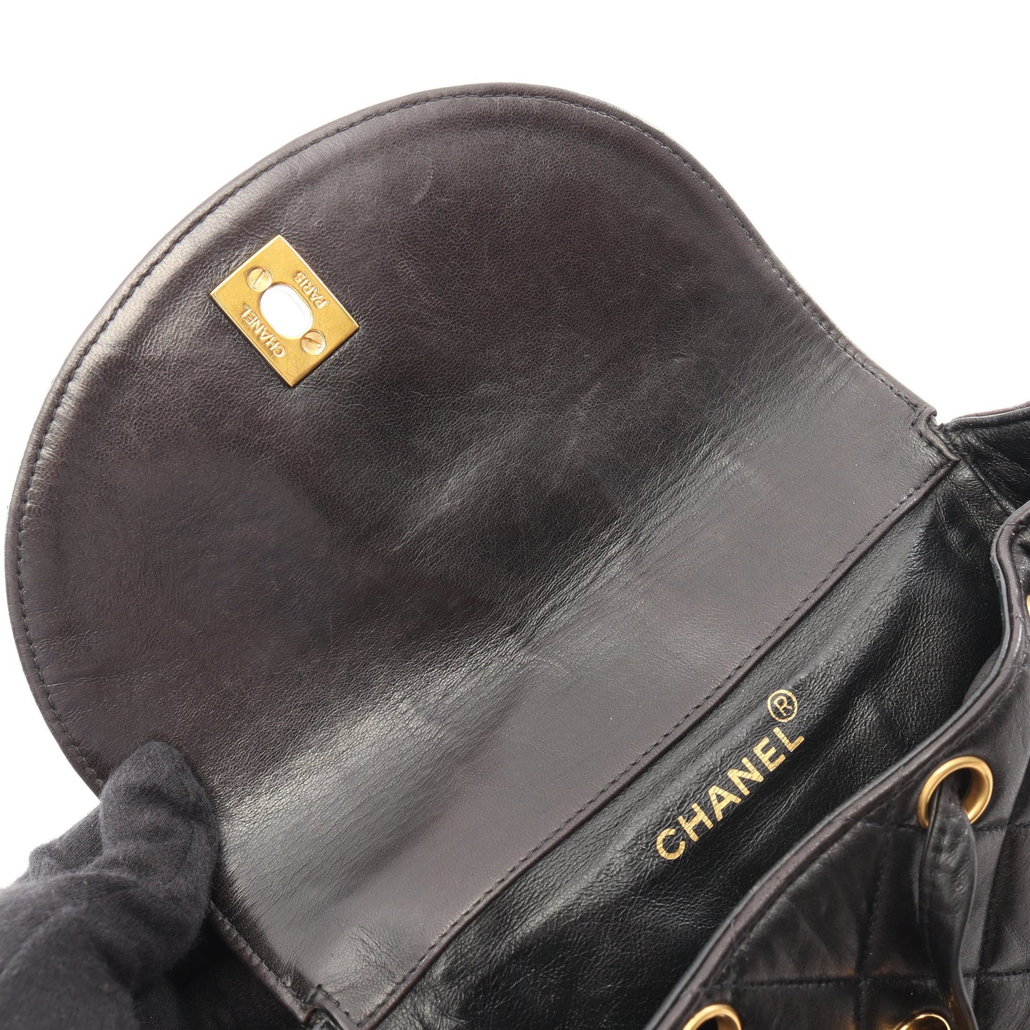 マトラッセ バックパック リュックサック ラムスキン ブラック ゴールド金具 シャネル バッグ CHANEL