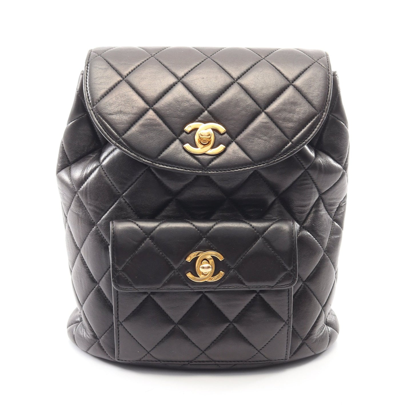 マトラッセ バックパック リュックサック ラムスキン ブラック ゴールド金具 シャネル バッグ CHANEL