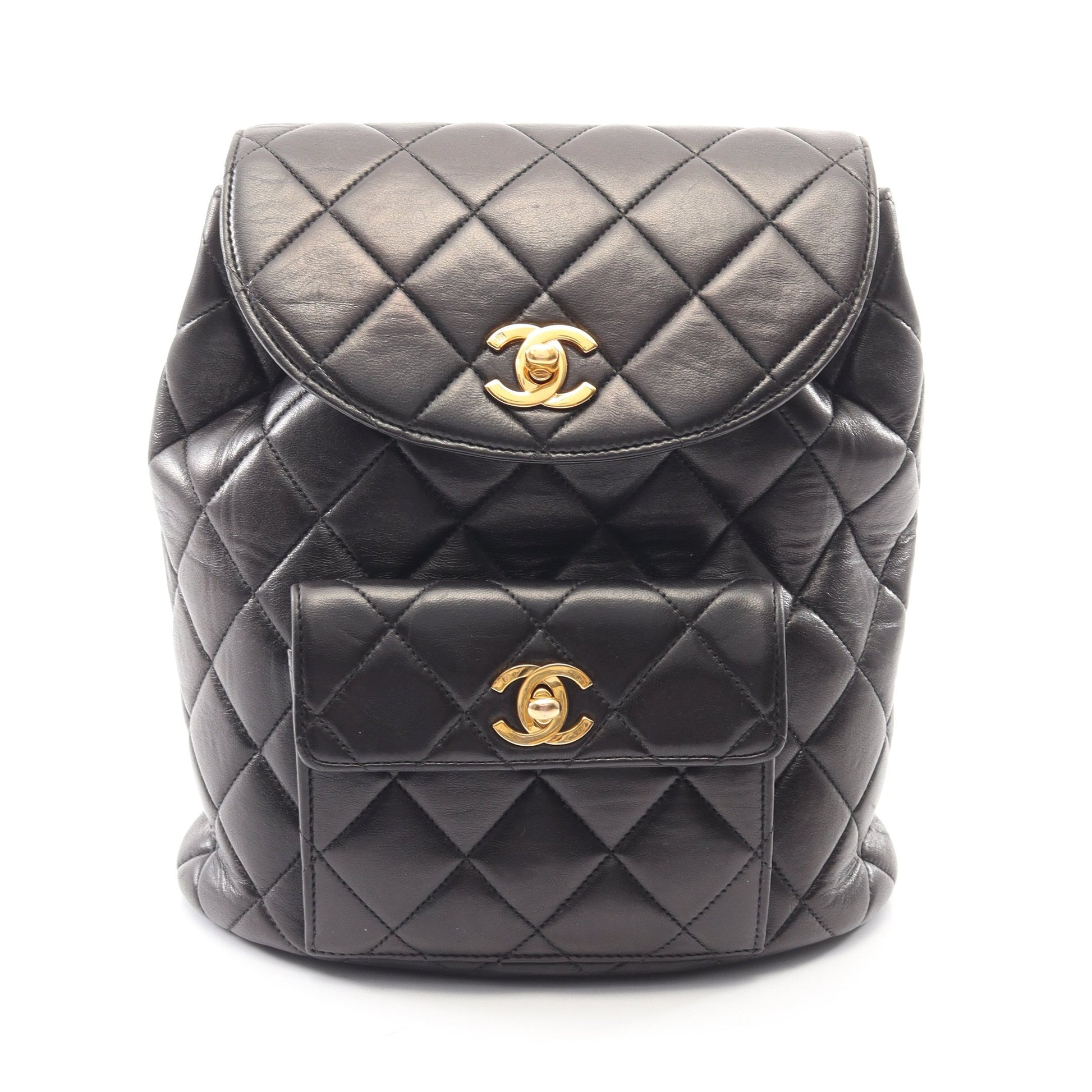 マトラッセ バックパック リュックサック ラムスキン ブラック ゴールド金具 シャネル バッグ CHANEL