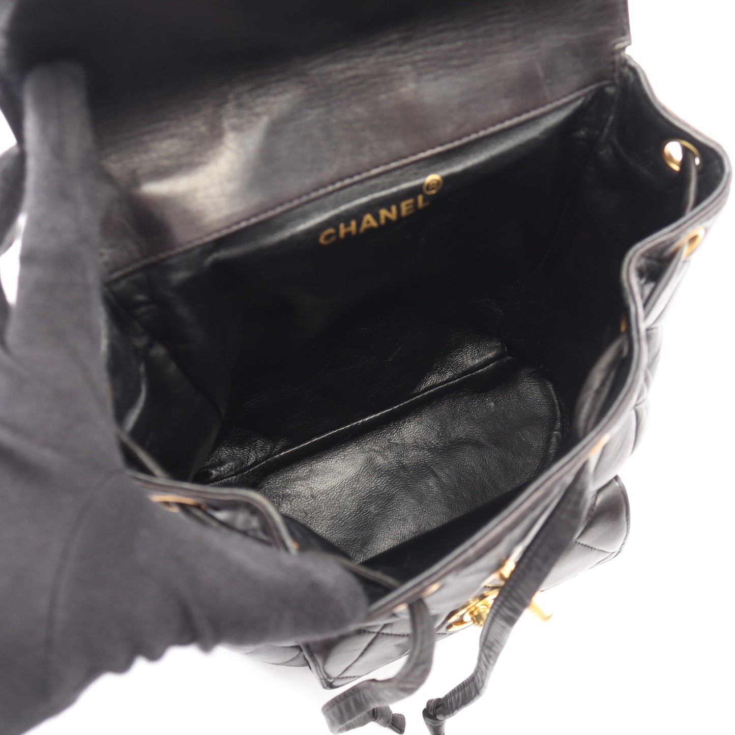 マトラッセ バックパック リュックサック ラムスキン ブラック ゴールド金具 シャネル バッグ CHANEL