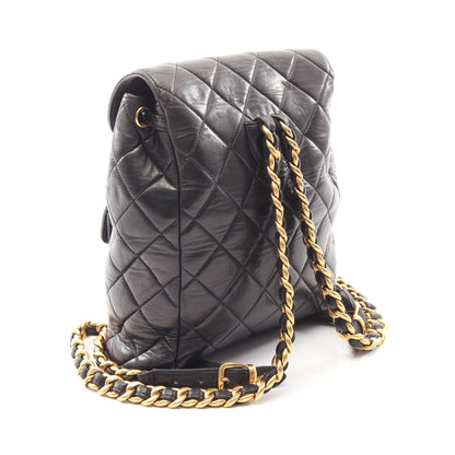 マトラッセ バックパック リュックサック ラムスキン ブラック ゴールド金具 シャネル バッグ CHANEL
