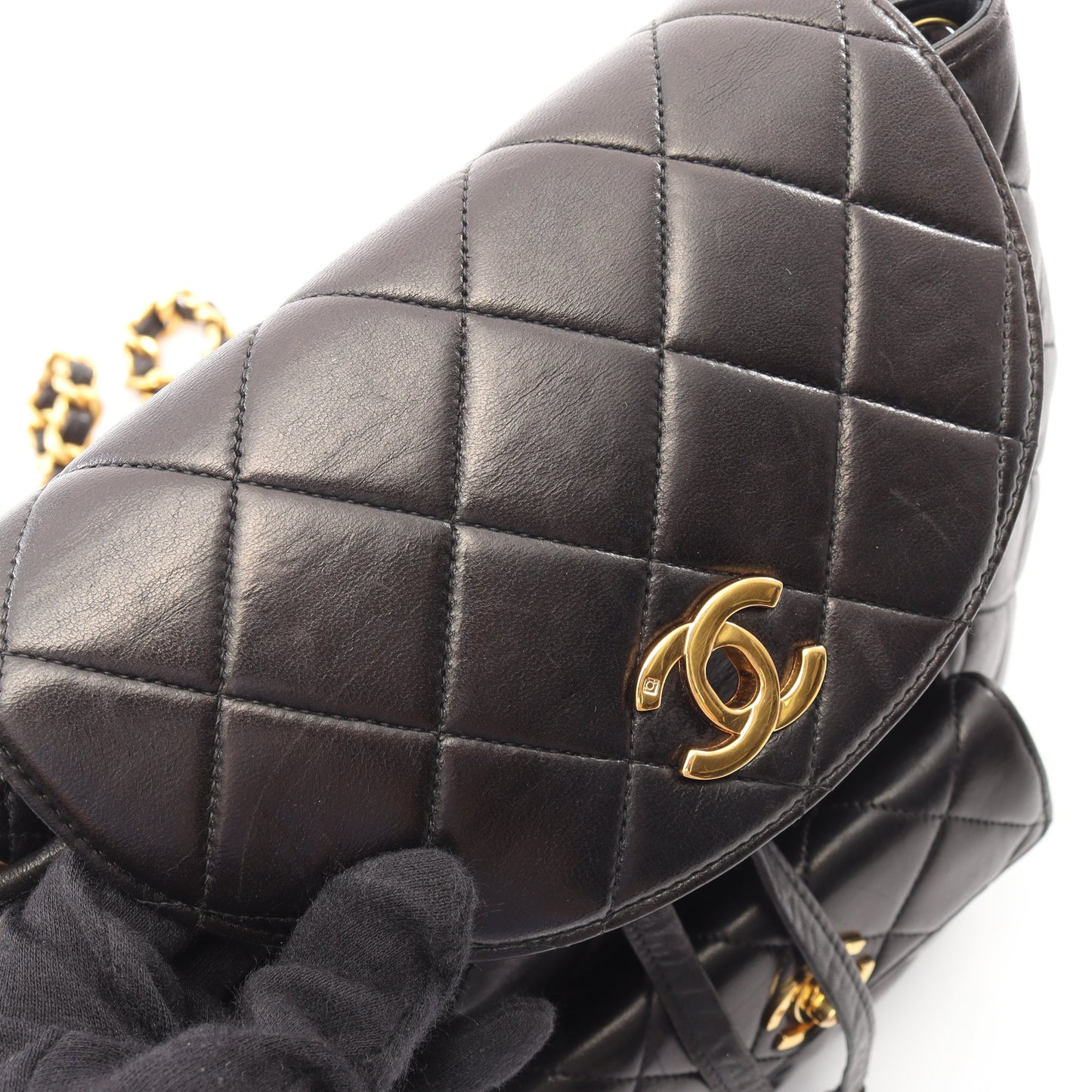 マトラッセ バックパック リュックサック ラムスキン ブラック ゴールド金具 シャネル バッグ CHANEL