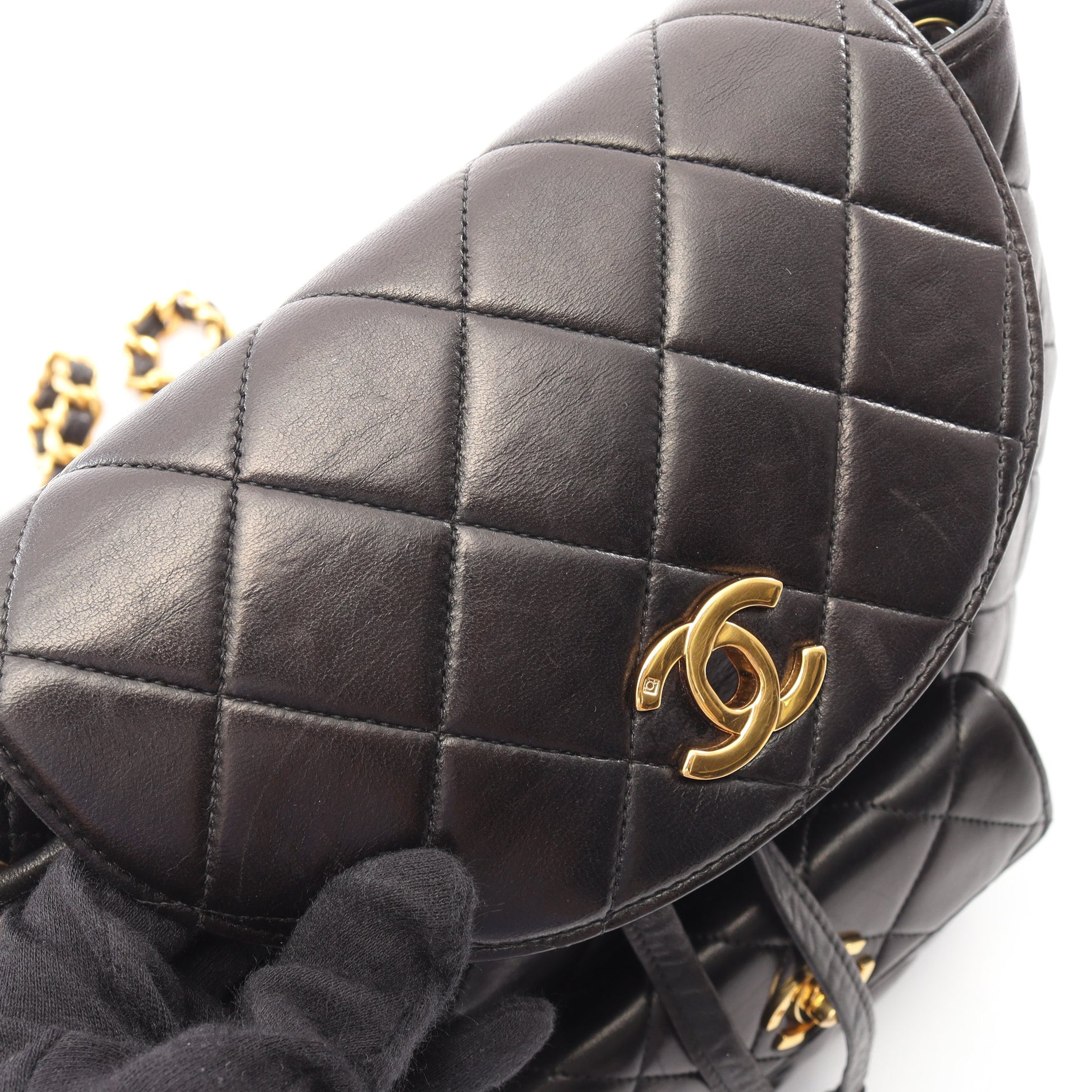 マトラッセ バックパック リュックサック ラムスキン ブラック ゴールド金具 シャネル バッグ CHANEL