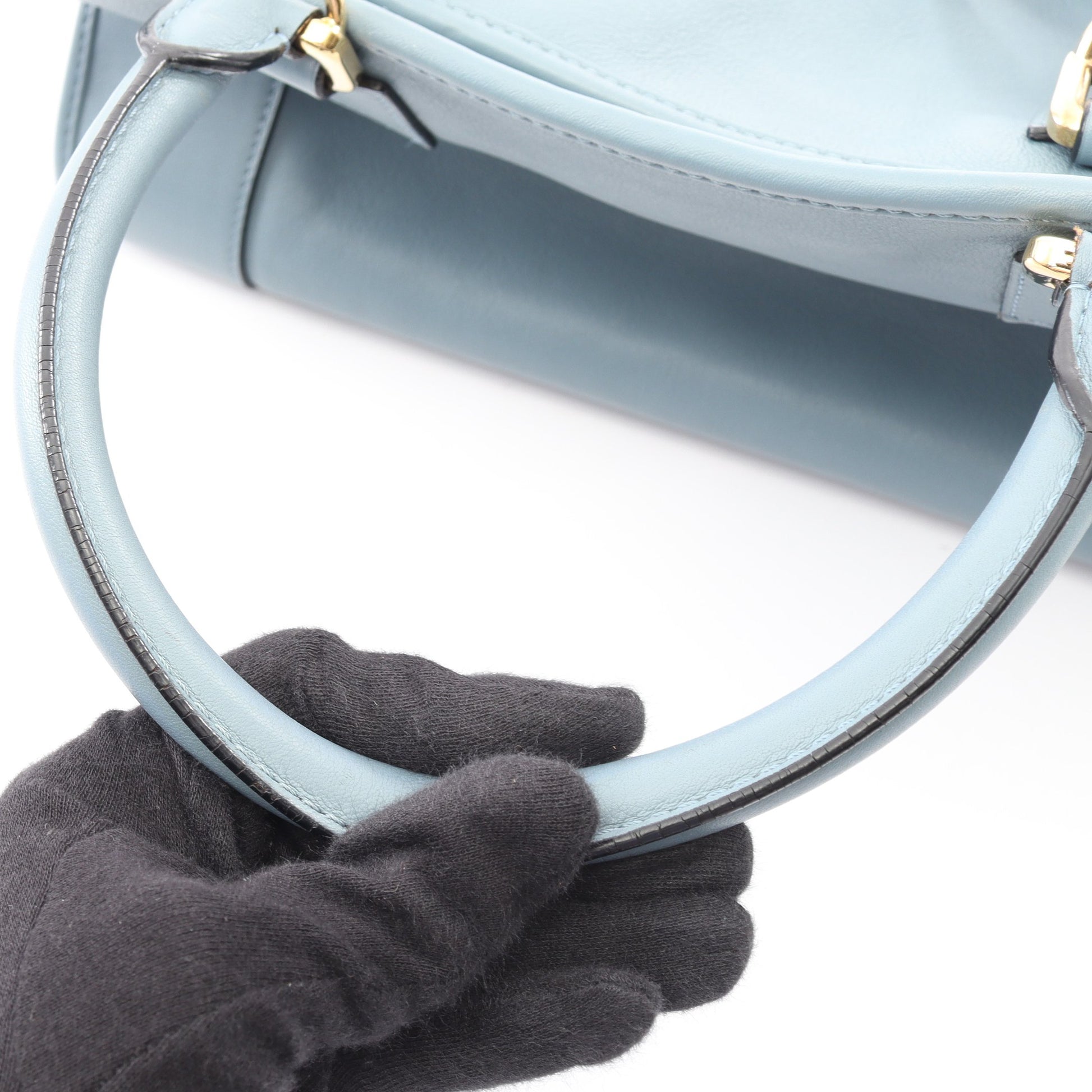 アマソナ36 2WAY ハンドバッグ レザー ブルーグレー ロエベ バッグ LOEWE