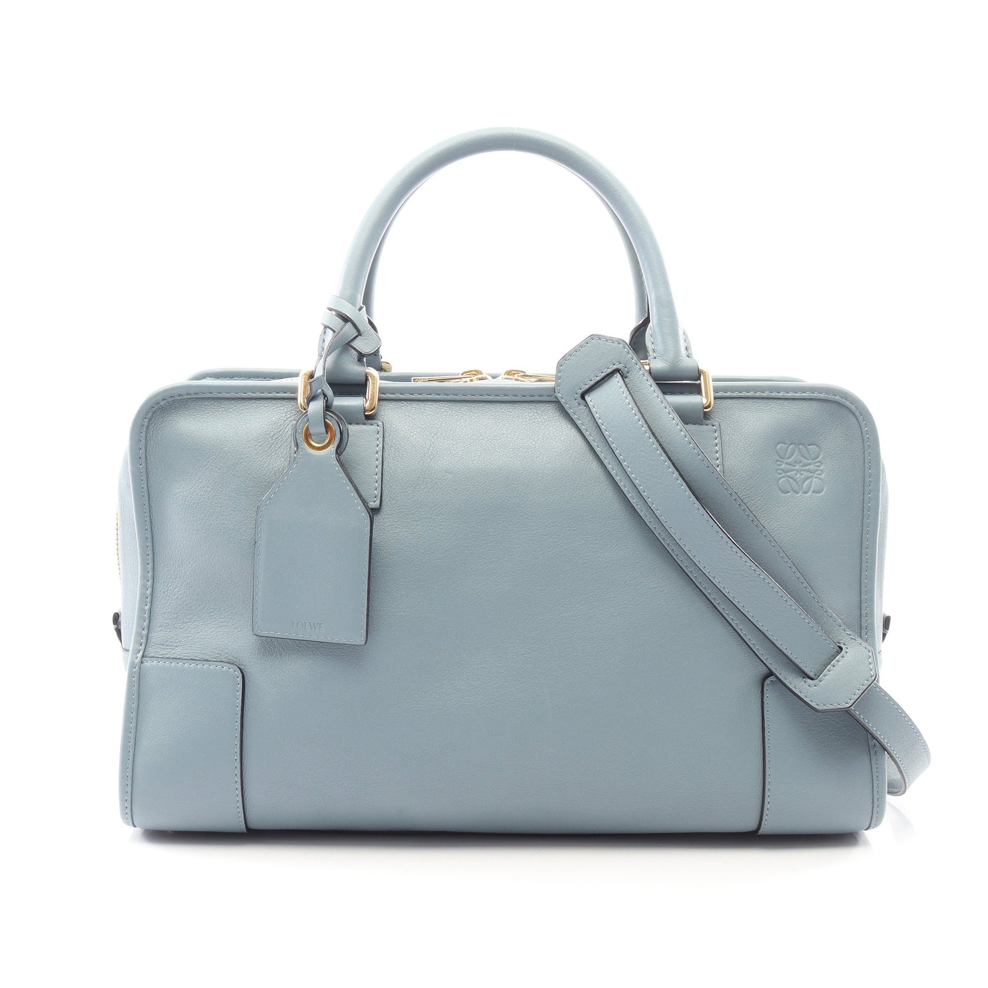 アマソナ36 2WAY ハンドバッグ レザー ブルーグレー ロエベ バッグ LOEWE