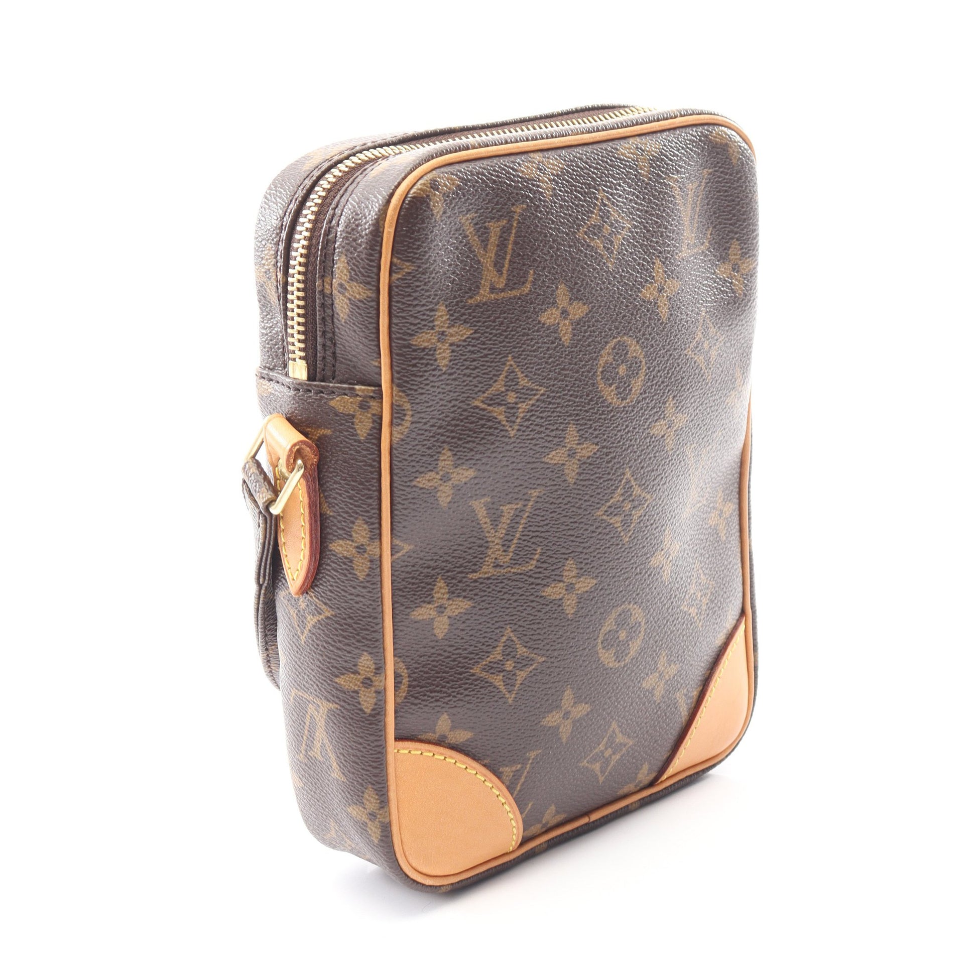 ダヌーブ モノグラム ショルダーバッグ PVC レザー ブラウン ルイヴィトン バッグ LOUIS VUITTON