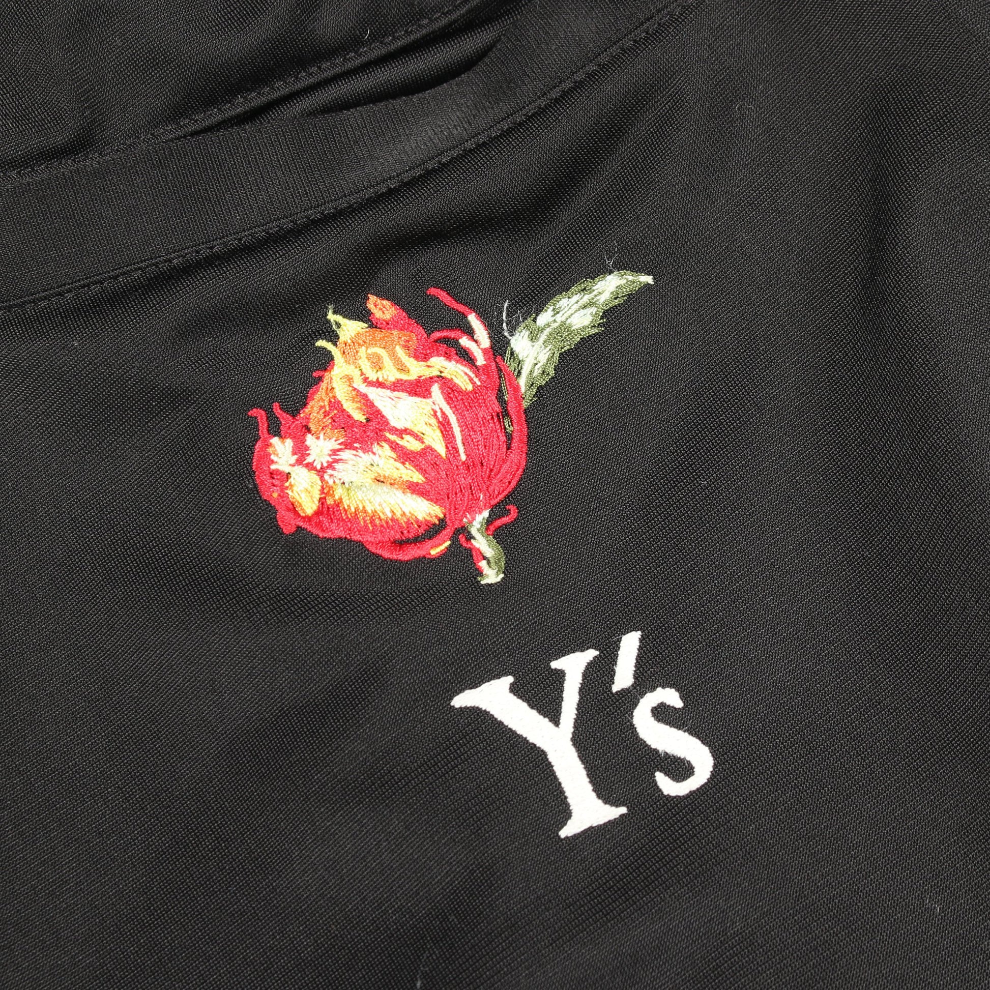 Y's × adidas CACTUS FLOWER TRACK PANTS 刺繍 ジョガーパンツ ブラック ワイズ ボトムス Y's