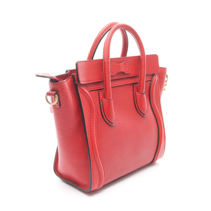 ラゲージ ナノショッパー 2WAY ハンドバッグ レザー レッド セリーヌ バッグ CELINE
