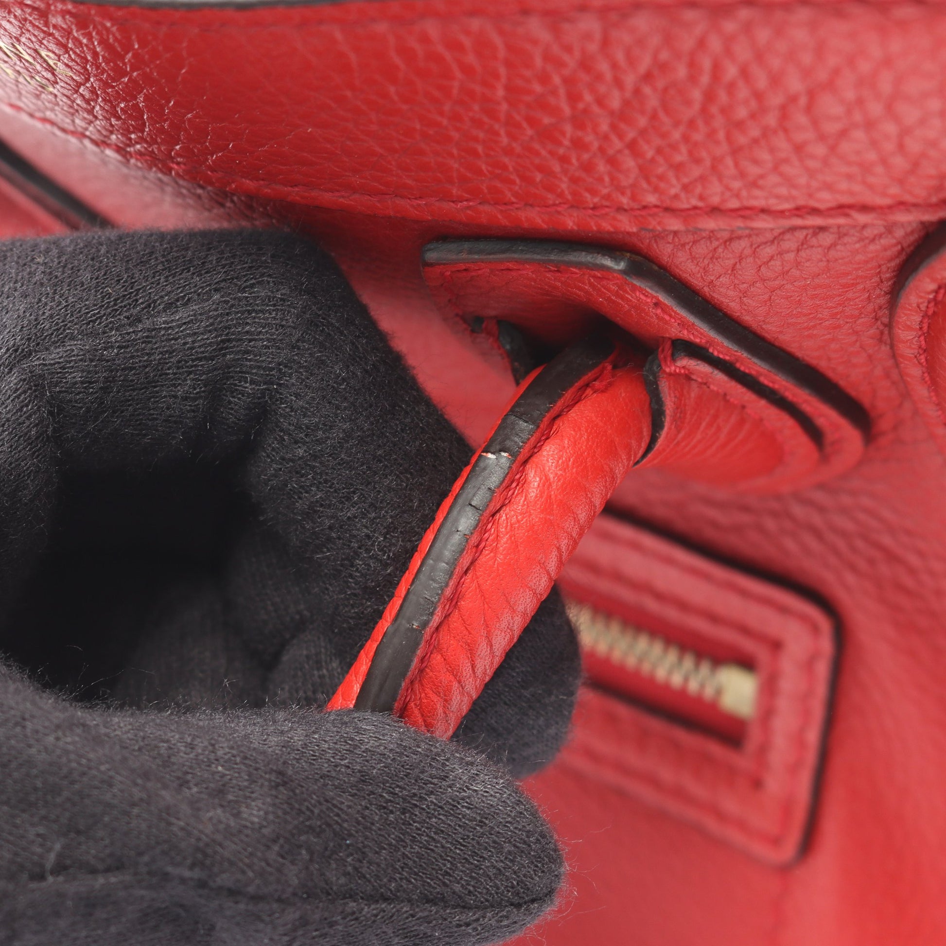 ラゲージ ナノショッパー 2WAY ハンドバッグ レザー レッド セリーヌ バッグ CELINE