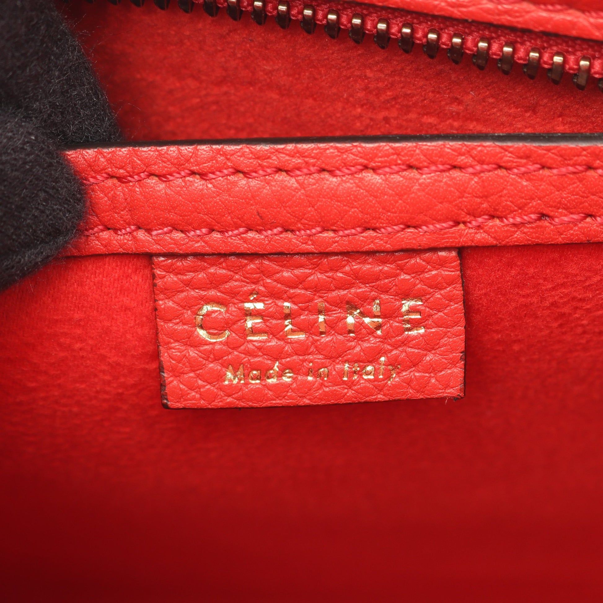 ラゲージ ナノショッパー 2WAY ハンドバッグ レザー レッド セリーヌ バッグ CELINE