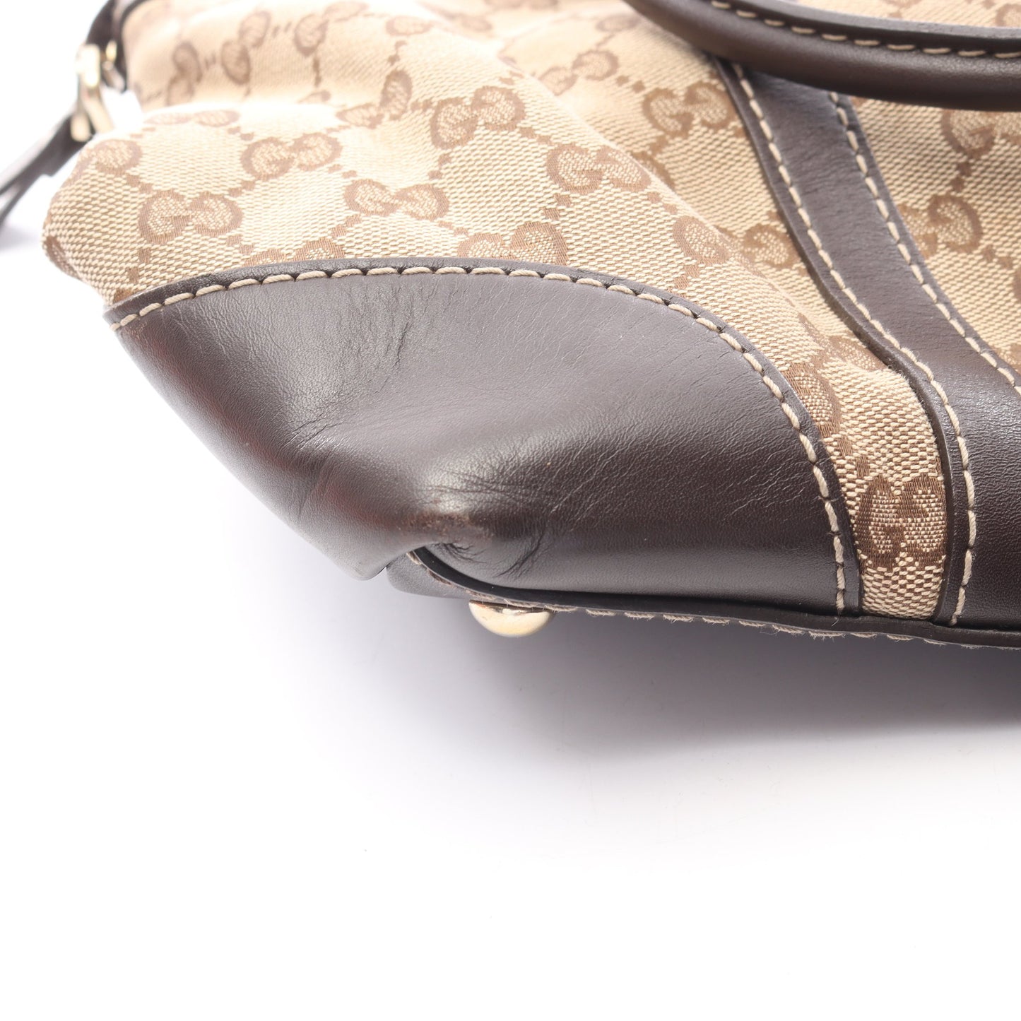 ラブリー GGキャンバス ハンドバッグ トートバッグ キャンバス レザー ベージュ ダークブラウン グッチ バッグ GUCCI