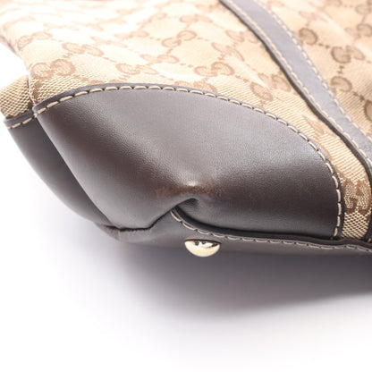ラブリー GGキャンバス ハンドバッグ トートバッグ キャンバス レザー ベージュ ダークブラウン グッチ バッグ GUCCI