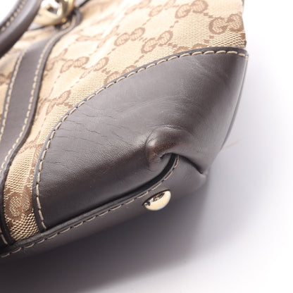ラブリー GGキャンバス ハンドバッグ トートバッグ キャンバス レザー ベージュ ダークブラウン グッチ バッグ GUCCI